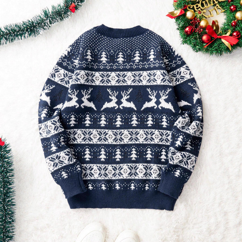 Christmas Sweater Men's Round Neck Loose Jacquard Knitwear