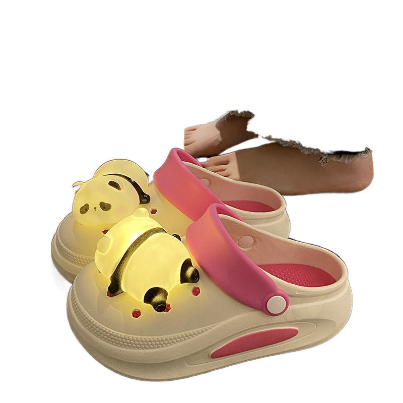 New Spring And Summer Anti-slip Platform Panda Light Hole Shoes For Women