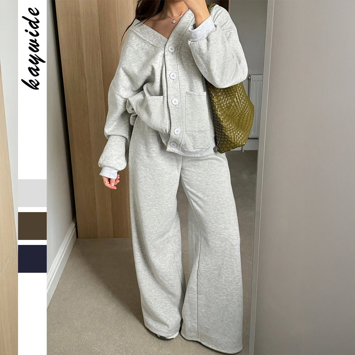 Versatile Long-sleeved Jacket And Pants Two-piece Set