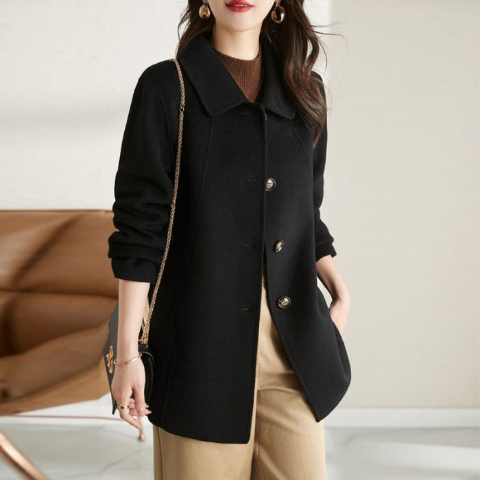 Fashion Lapel Mid-length Coat For Women