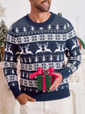 Christmas Sweater Men's Round Neck Loose Jacquard Knitwear