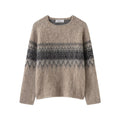 Women's Distressed Effect Jacquard Knit Sweater