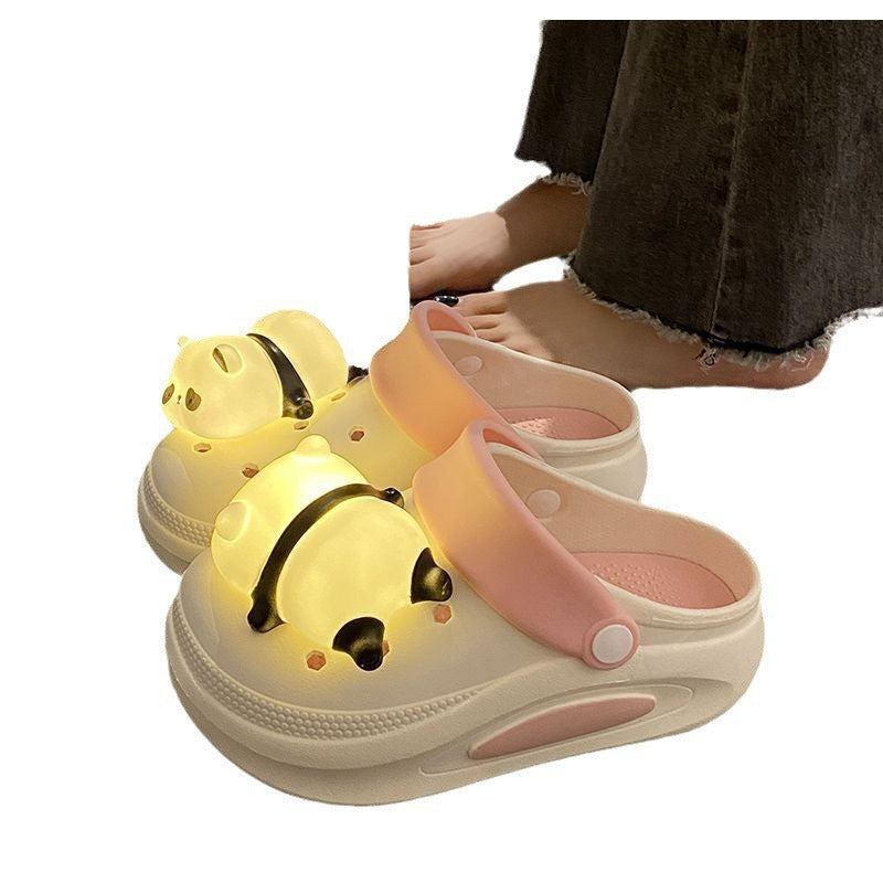 New Spring And Summer Anti-slip Platform Panda Light Hole Shoes For Women